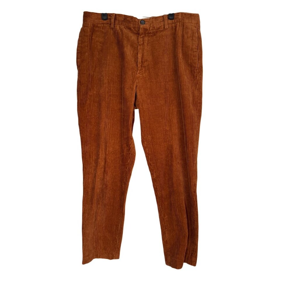 Zara Rust Colored Straight Leg Corduroy Pants